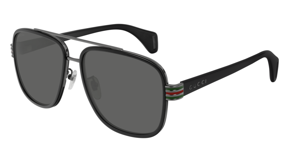 Gucci GG0448S Sunglasses Black 001 / Grey None Lens 5816145