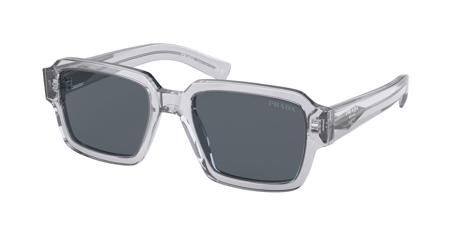 Prada PR 02ZSF Asian Fit Sunglasses 1AB06T Black / grey gradient