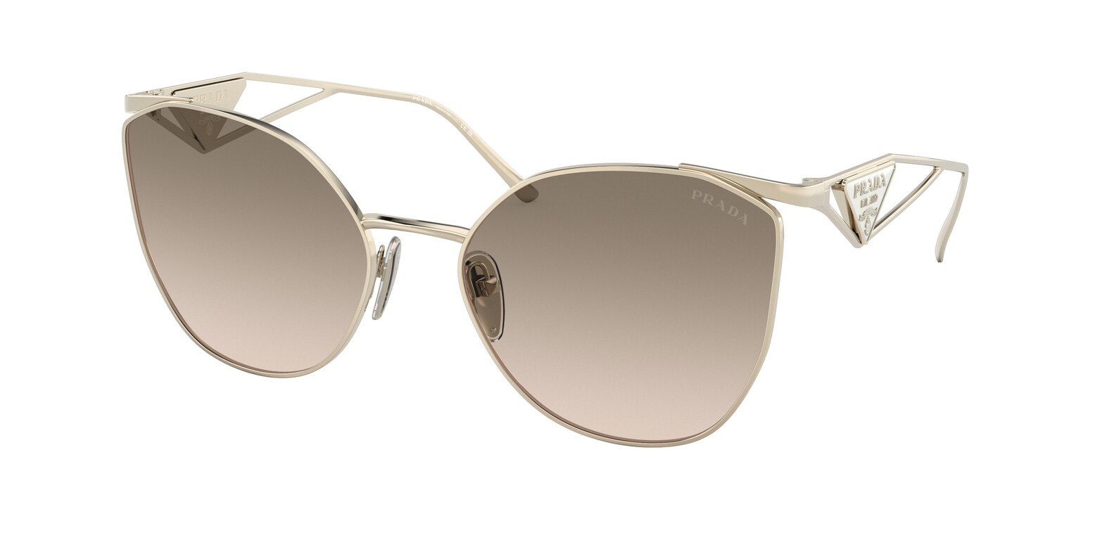 Prada PR 50ZS Sunglasses SVF05T Pink Gold / pink tampo triangles