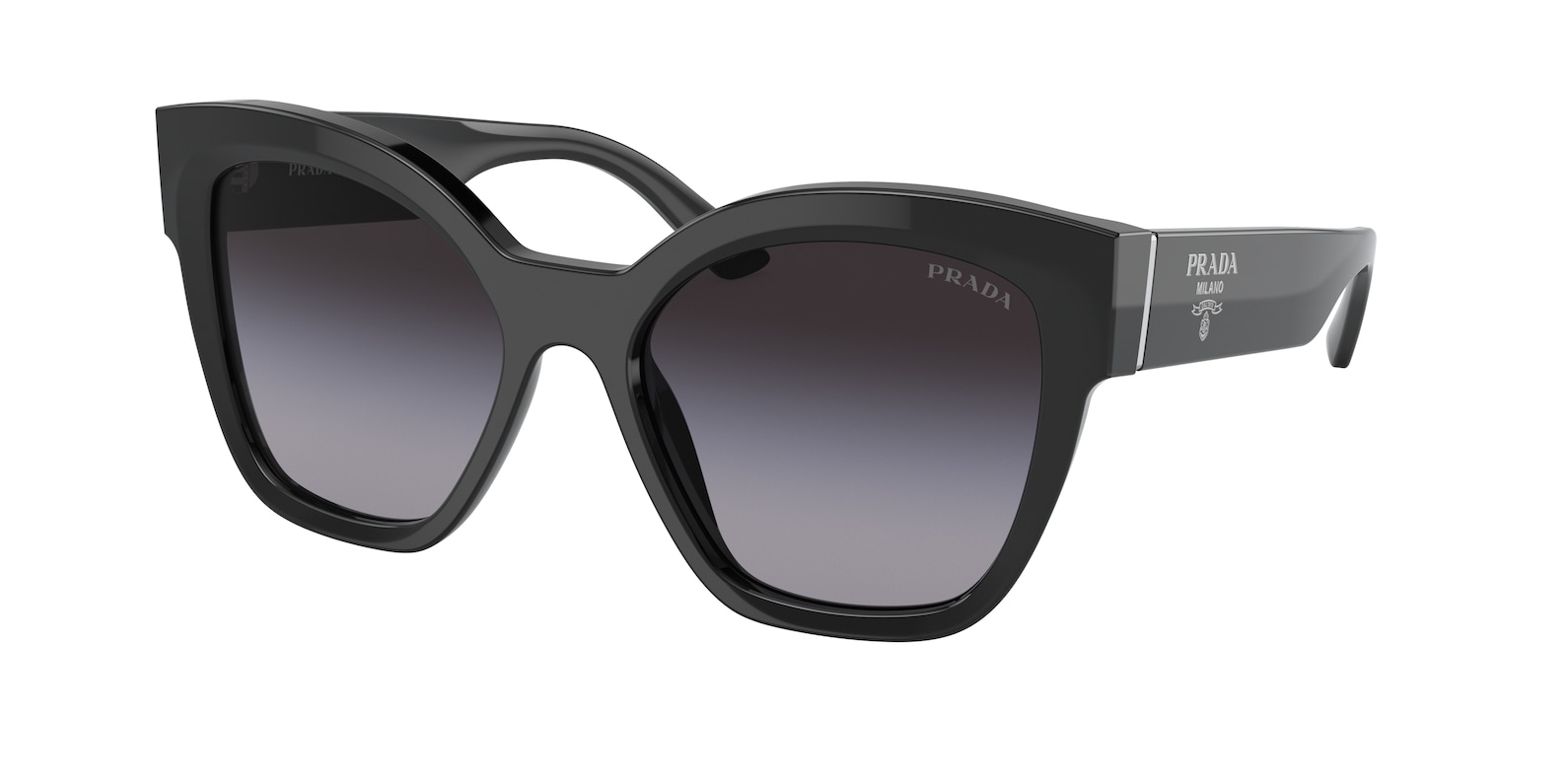 Prada PR 17ZSF Asian Fit Sunglasses 1AB09S Black / Grey Gradient Lens