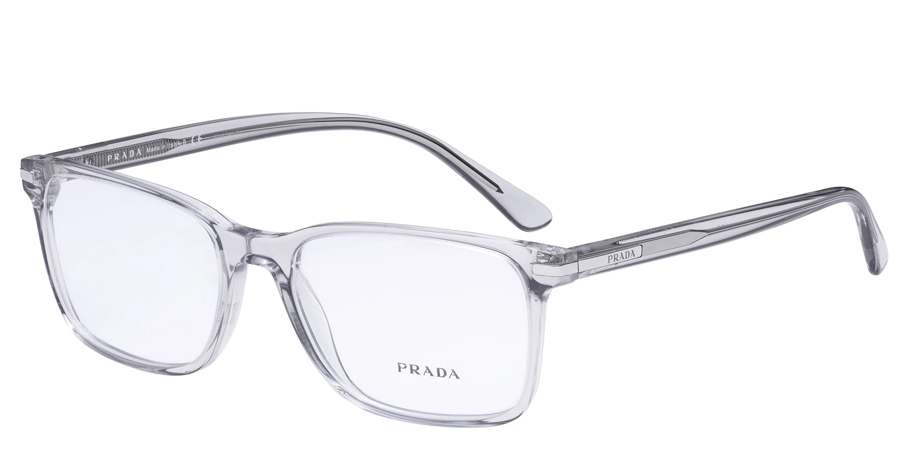 Prada PR 14WV U431O1 Crystal Grey Plastic Rectangle Eyeglasses 56mm Prada PR 14WV U431O1 Crystal Grey Plastic Rectangle  main image 2