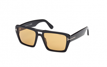 Tom Ford FT1153 Redford style-color 01E Shiny Black / Shiny Black / brown brown Lens