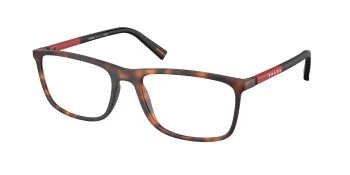 Prada Linea Rossa PS 03QV style-color 17X1O1 Dark Havana Rubbered