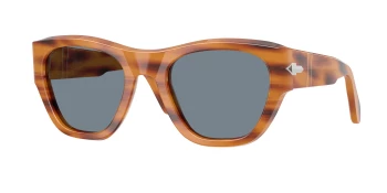 Persol PO0054S style-color 960/56 Striped Brown / Light Blue Lens