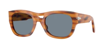 Persol PO0064S style-color 960/56 Striped Brown / Light Blue Lens