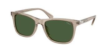 Polo PH4220U style-color 620171 Shiny Transparent Dark Taupe / Bottle Green Lens