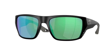 Costa Del Mar 6S9118 FINLET 06S9118 style-color 911802 Matte Black / Green Mirror Lightwave Glass Lens