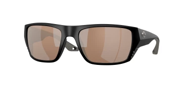 Costa Del Mar 6S9118 FINLET 06S9118 style-color 911803 Matte Black / Copper Silver Mirror Lightwave Glass Lens