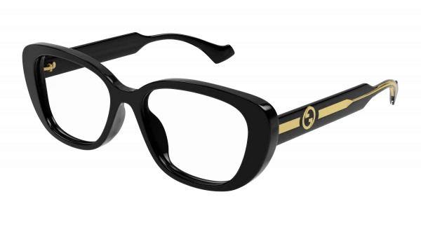 メガネ GUCCI Gucci - GG1559OK - 001 BLACK CRYSTAL TRANSPA Gucci™ GG1559OK Cat-Eye Eyeglasses | EyeOns.com