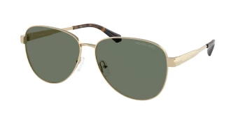 Michael Kors MK1160 BIARRITZ 0MK1160 style-color 10143H Light Gold Shiny / Green Solid Lens