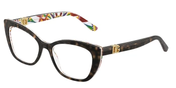 Dolce & Gabbana DG3398 style-color 3217 Havana On White Barrow