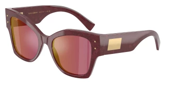 Dolce & Gabbana DG4478 style-color 3442D0 Bordeaux Lace / Dark Violet Mirror Red Lens
