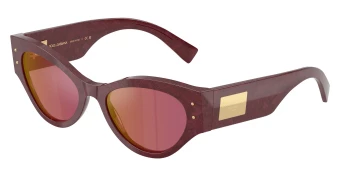 Dolce & Gabbana DG4480 style-color 3442D0 Bordeaux Lace / Dark Violet Mirror Red Lens