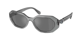 Swarovski SK6028 style-color 10626G Transparent Dark Grey / Grey Mirror Black Lens