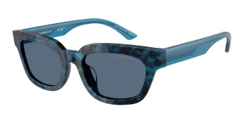 Emporio Armani EA4233U style-color 618080 Havana Blue / Dark Blue Lens
