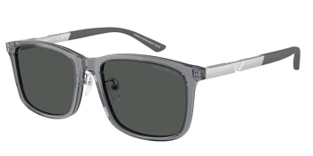 Emporio Armani EA4241D style-color 620687 Shiny Transparent Grey / Dark Grey Lens
