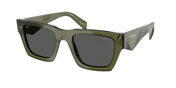 Prada PR A06SF style-color 25A40L Transparent Military / Dark Grey Lens