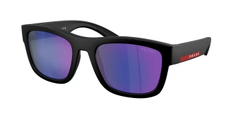 Prada Linea Rossa PS 01ZS style-color 1BO05U Matte Black / Dark Blue Mirror Violet Lens