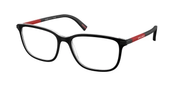 Prada Linea Rossa PS 02RV style-color 03I1O1 Top Matte Black On Crystal