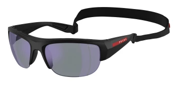 Prada Linea Rossa PS A01S style-color 1BO10J Matte Black / Dark Blue Mirror Violet Lens
