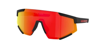 Prada Linea Rossa PS 04WS style-color DG002U Black Rubber / Brown Mirror Orange Lens