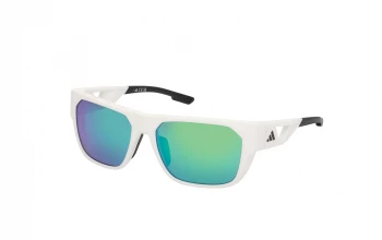Adidas Sport SP0102 style-color 21Q Matte White / Matte White / green mirror green mirror Lens