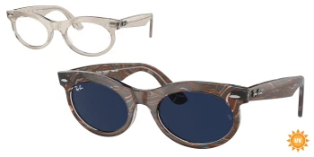 Ray-Ban RB2242F WAYFARER OVAL 0RB2242F style-color 1383GG Photo Waves Grey / Clear/Blue Transitions Lens