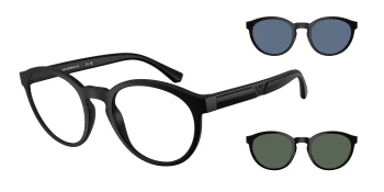 Emporio Armani EA4152 style-color 58011W Matte Black / Clear Lens