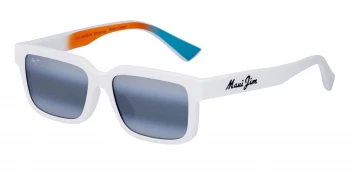 Maui Jim HIAPO ASIAN FIT style-color 655-05 Matte White / Neutral Grey Lens