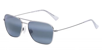 Maui Jim NA&lsquo;AUAO style-color 675-17A Shiny Silver With Crystal / Neutral Grey Lens
