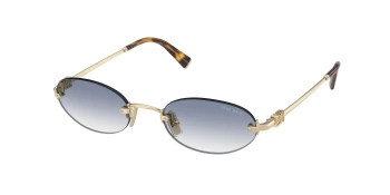 Miu Miu MU A54S style-color ZVN80O Pale Gold / Clear Gradient Light Blue Lens