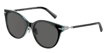 Tiffany TF4223D style-color 8285S4 Black On Crystal Tiffany Blue / Dark Grey Lens