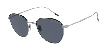 Giorgio Armani AR6048 style-color 301587 Silver / Matte Black / Grey Lens