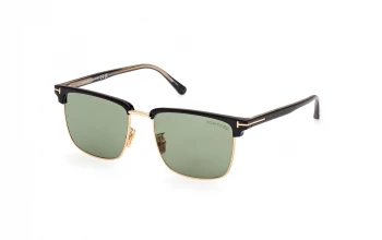 Tom Ford FT0997-H style-color 01N Shiny Pale Gold / Shiny Black / green green Lens