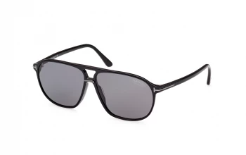 Tom Ford FT1026-N Bruce style-color 01D Shiny Black / Shiny Black / smoke polarized smoke polarized Lens