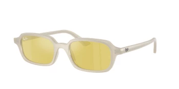 Ray-Ban RB4455F ZURI 0RB4455F style-color 68086D Cloudy Warm White / Yellow Mirror Flash Gold Lens