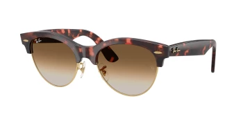 Ray-Ban RB2341 CLUBMASTER WAY 0RB2341 style-color 143251 Pink Tortoise On Gold / Clear Gradient Brown Lens