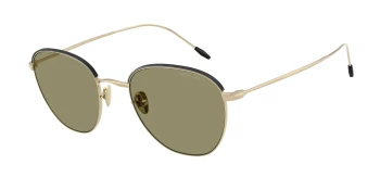 Giorgio Armani AR6048 style-color 30132A Pale Gold / Matte Black / Green Lens