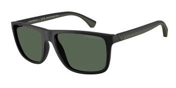Emporio Armani EA4033 style-color 500171 Matte Black / Dark Green Lens