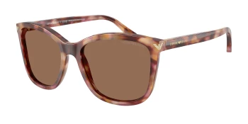 Emporio Armani EA4060 style-color 619673 Shiny Havana Red / Dark Brown Lens