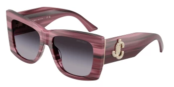 Jimmy Choo JC5036B style-color 50648G Striped Cranberry / Gradient Gray Lens