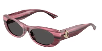 Jimmy Choo JC5038BU style-color 506487 Striped Cranberry / Dark Grey Lens