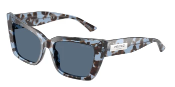 Jimmy Choo JC5041 style-color 506980 Opal Denim Havana / Dark Blue Lens