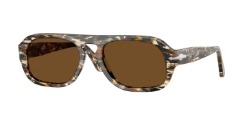 Persol PO3369S style-color 122157 Amber Brown / Pirate Black / Brown Polar Lens