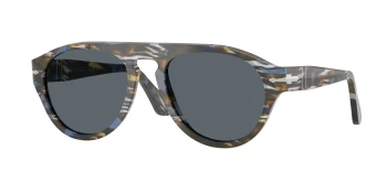 Persol PO3370S style-color 1222R5 Frost Grey / Nautical Blue / Blue Lens