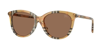 Burberry BE4455F style-color 416373 Check Sand / Dark Brown Lens