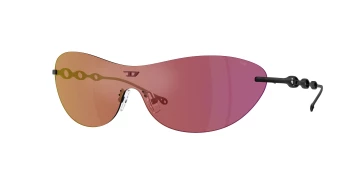 Diesel DL1006 style-color 109/D0 Matte Black / Dark Violet Mirror Red Lens