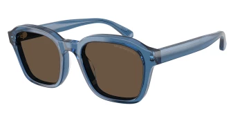 Emporio Armani EA4245U style-color 624787 Shiny Transparent Blue / Solid Brown Lens