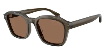 Emporio Armani EA4245U style-color 624973 Shiny Transparent Grey / Dark Brown Lens