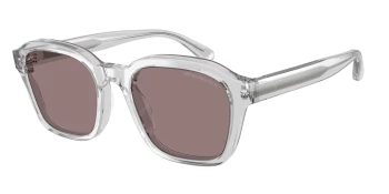 Emporio Armani EA4245U style-color 62507N Shiny Transparent Crystal / Purple Brown Lens